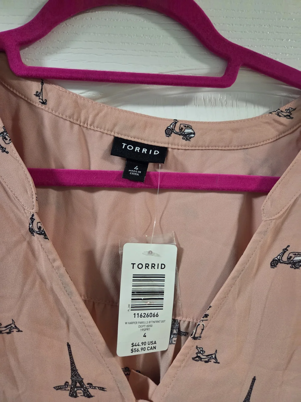 NWT Torrid Harper Georgette 3/4 Sleeve Blouse- Size 4X - Picture 6 of 8